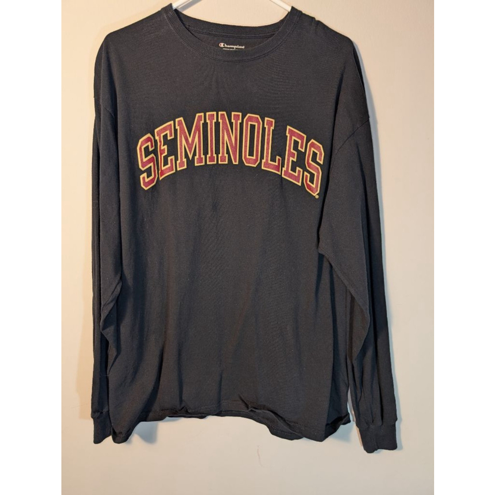 Champion Seminoles Black Red Long Sleeve Tee XL